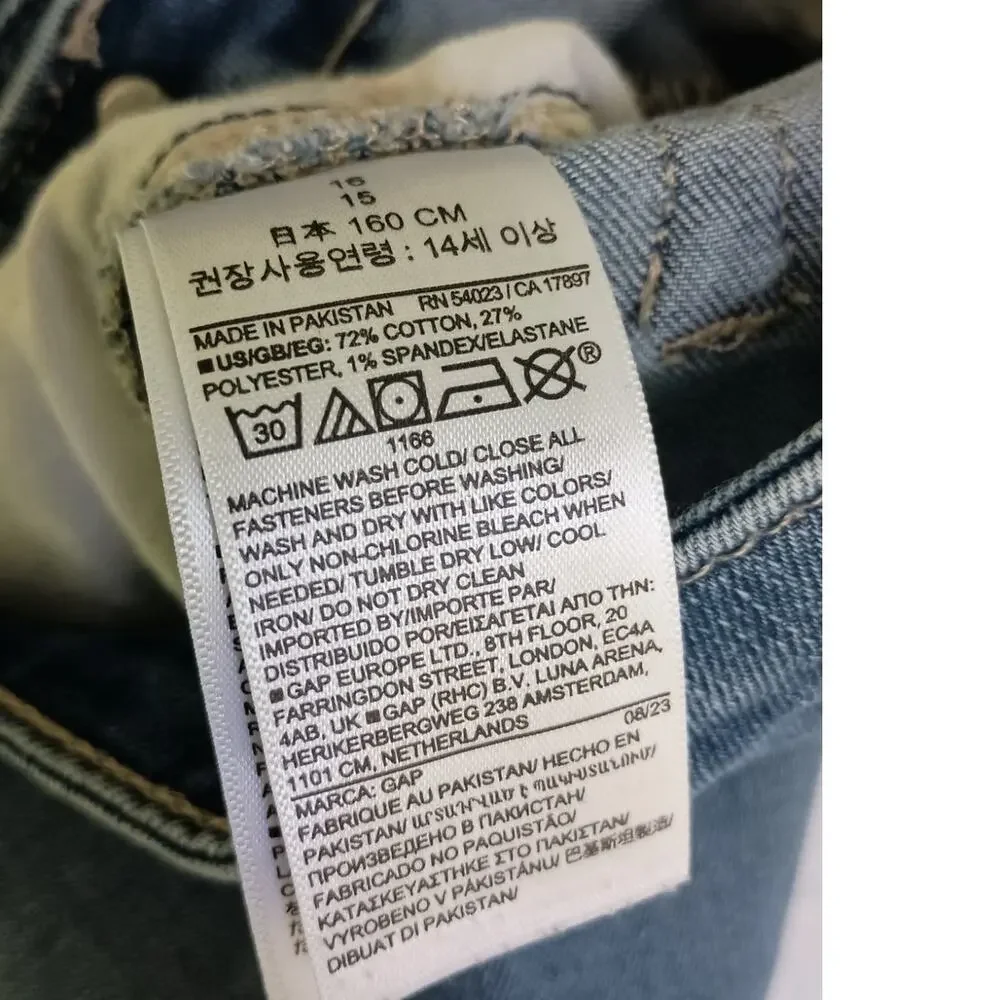 Gap Girls '70s Hi Rise flare Medium Wash blue  jeans Size 16 VGUC